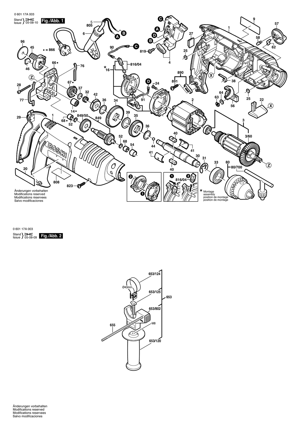 Bosch GSB 18-2 / 060117A003 / EU 230 Volt Spare Parts