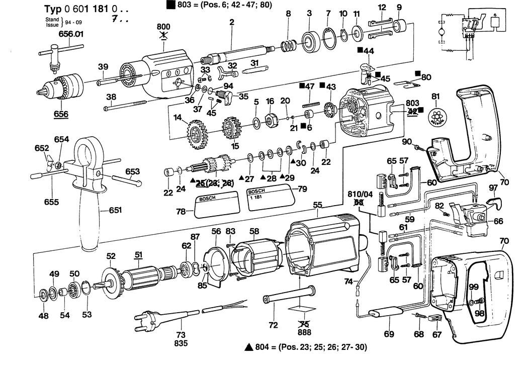 Bosch ---- / 0601181003 / EU 220 Volt Spare Parts