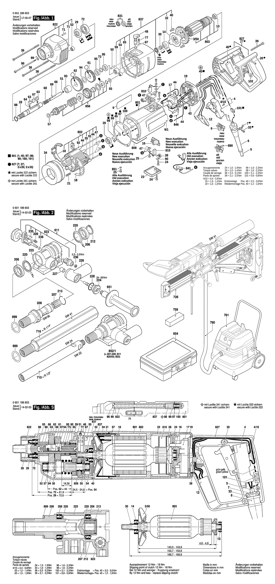 Bosch GDB 1600 DE / 0601188632 / CH 230 Volt Spare Parts