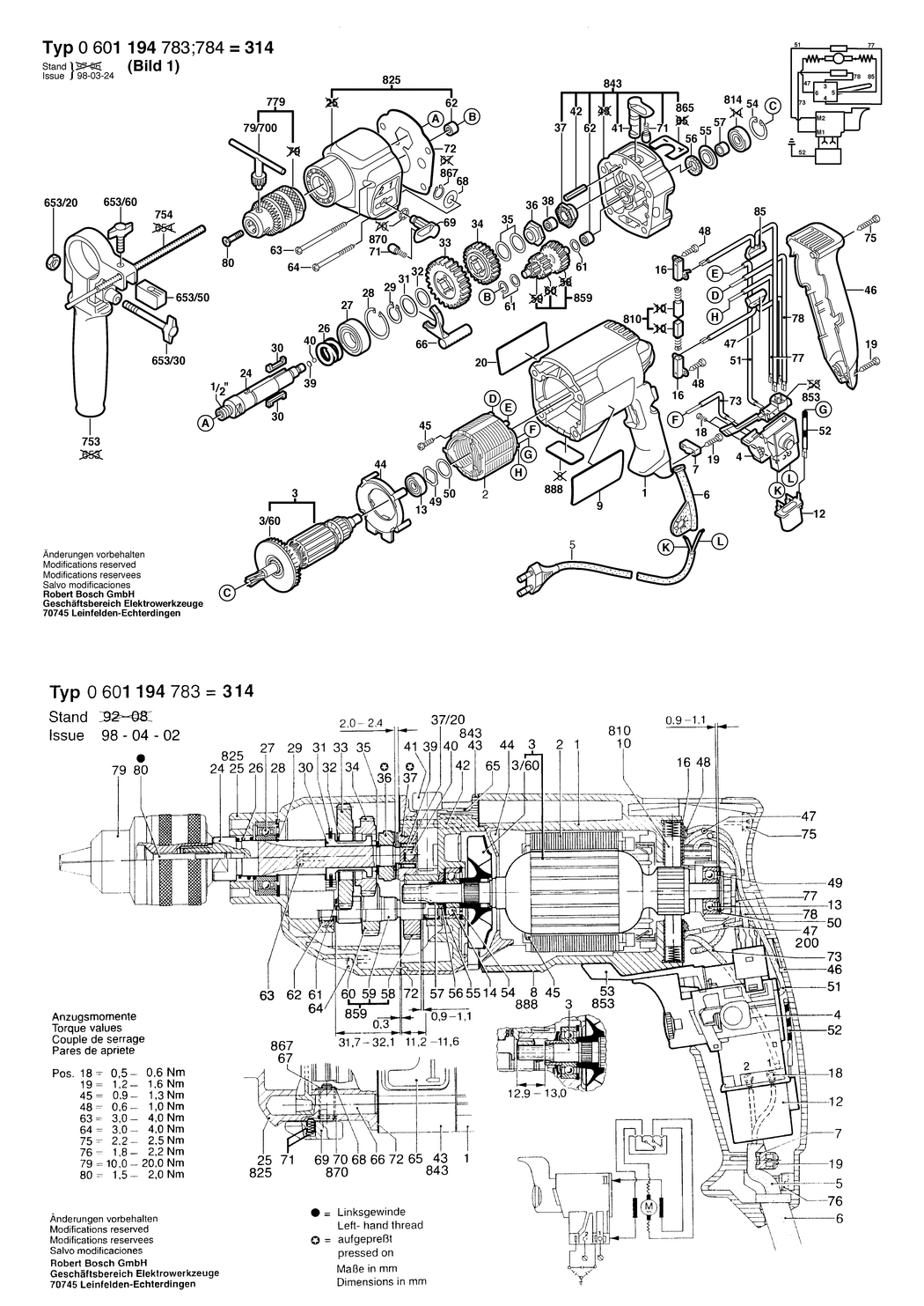 Bosch SPIT 3 / 0601194783 / GB 110 Volt Spare Parts