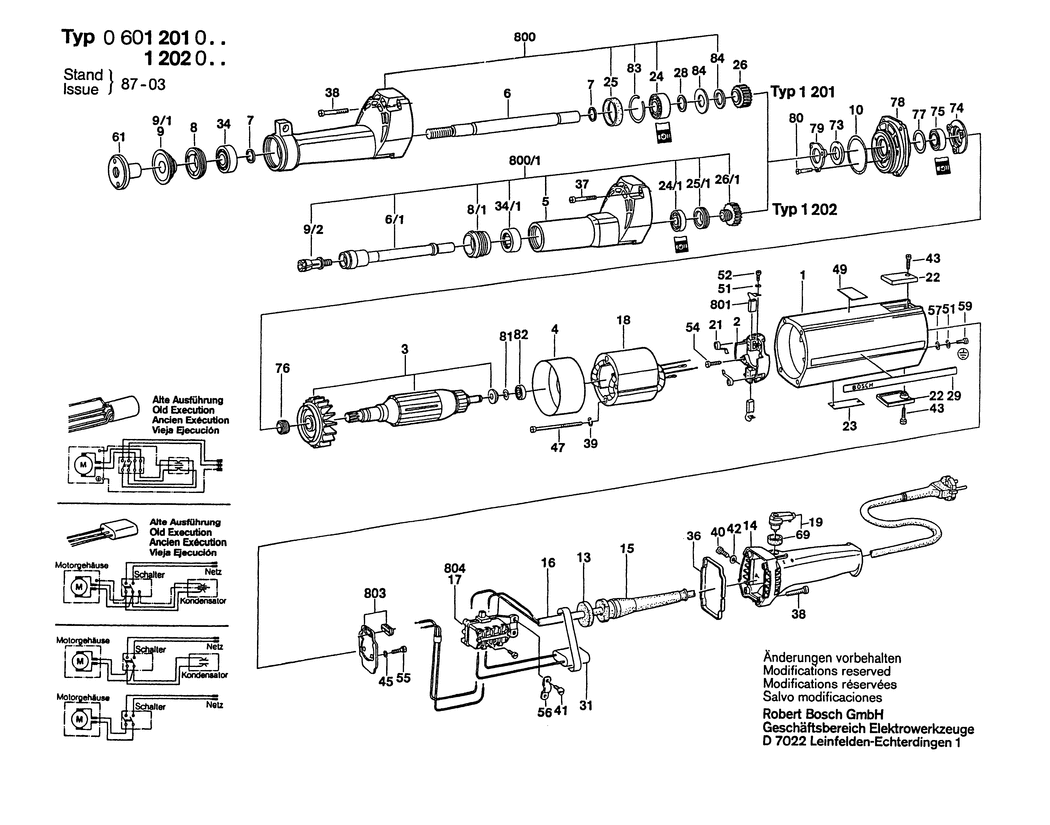 Bosch ---- / 0601201005 / F 110 Volt Spare Parts