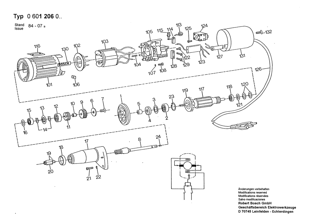 Bosch ---- / 0601206001 / EU 110 Volt Spare Parts