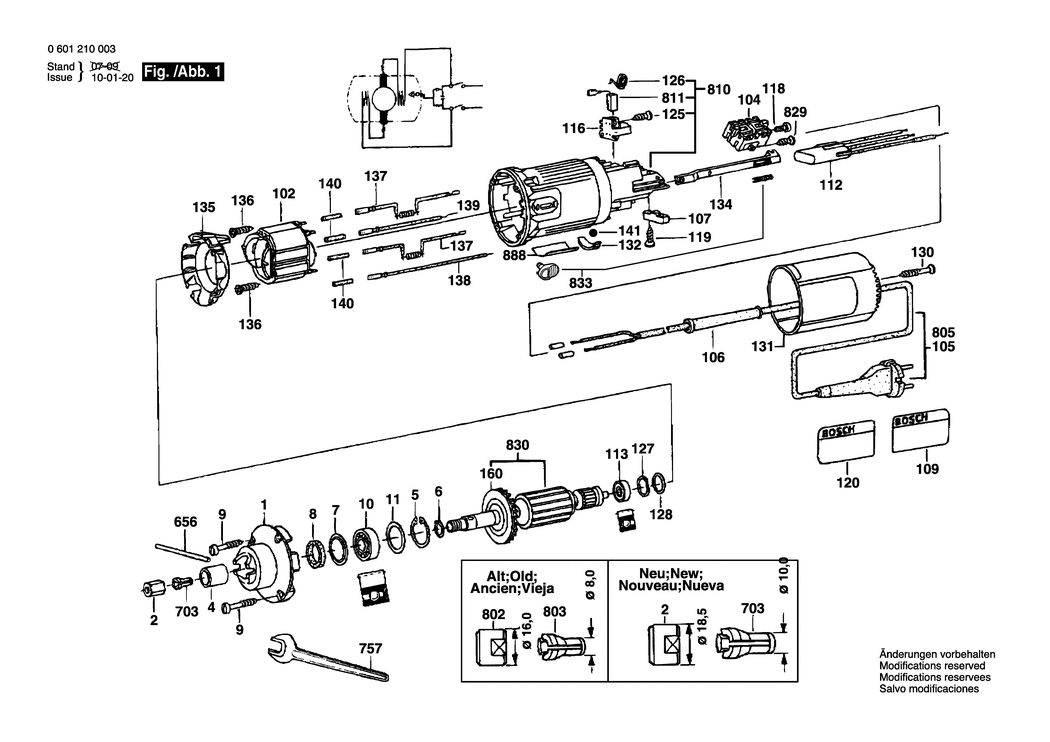 Bosch GGS 27 / 0601210032 / CH 220 Volt Spare Parts