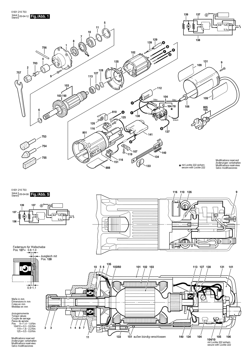 Bosch GGS 27 C / 0601210703 / EU 230 Volt Spare Parts