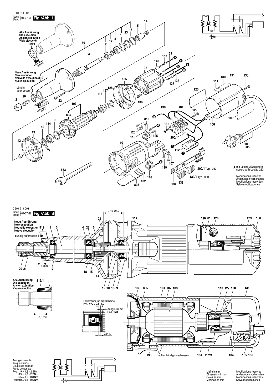 Bosch ---- / 0601211032 / CH 220 Volt Spare Parts