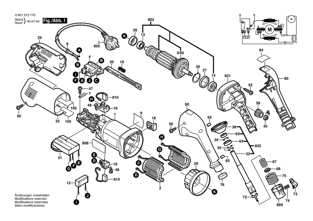 Bosch OSB 1020 CE / 0601213770 / EU 230 Volt Spare Parts