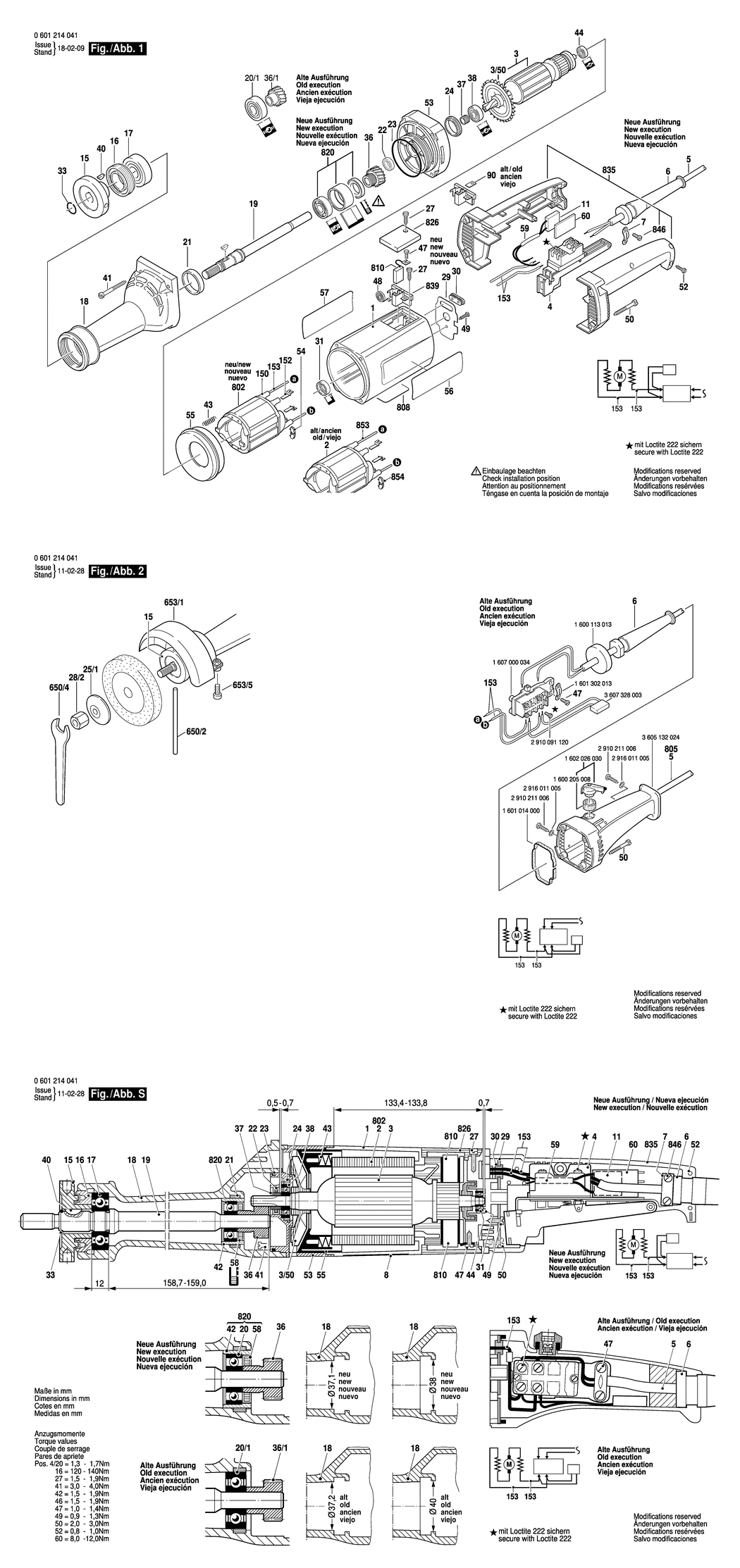 Bosch GGS 6 / 0601214042 / GB 240 Volt Spare Parts