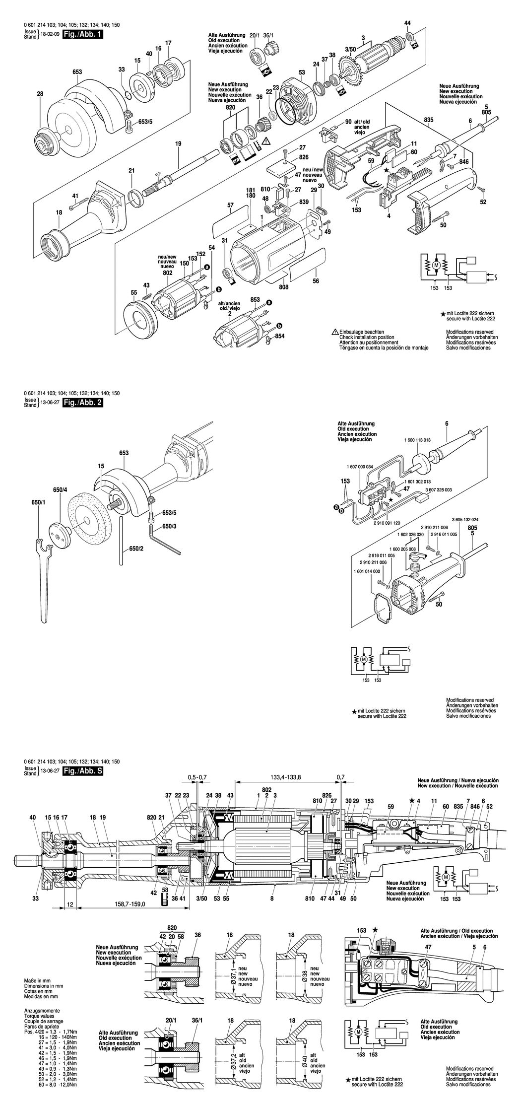 Bosch GGS 6 S / 0601214103 / EU 230 Volt Spare Parts