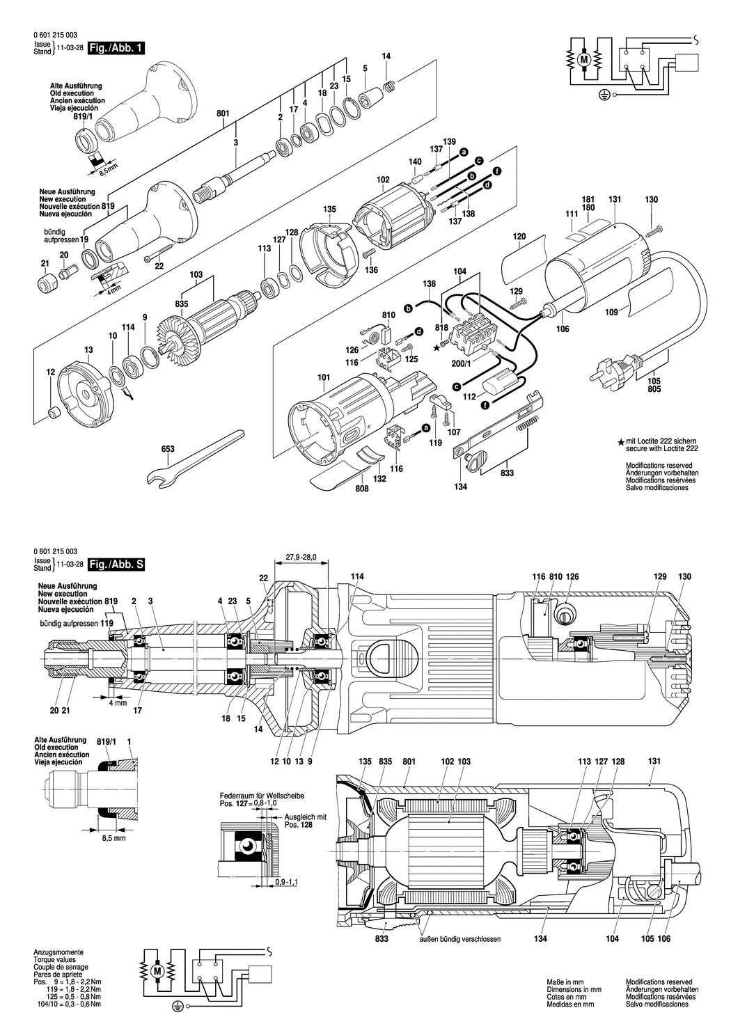 Bosch GGS 27 L / 0601215006 / --- 240 Volt Spare Parts