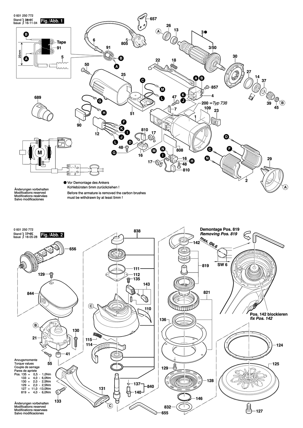 Bosch GEX 150 TURBO / 0601250740 / --- 230 Volt Spare Parts