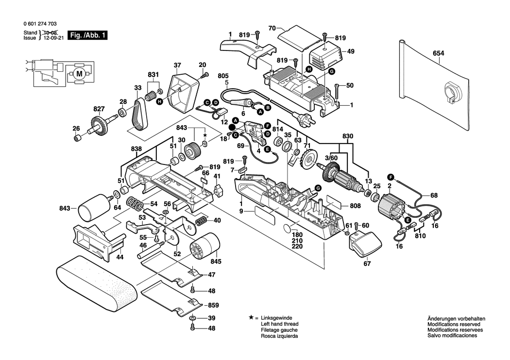 Bosch GBS 75 AE / 0601274732 / CH 230 Volt Spare Parts