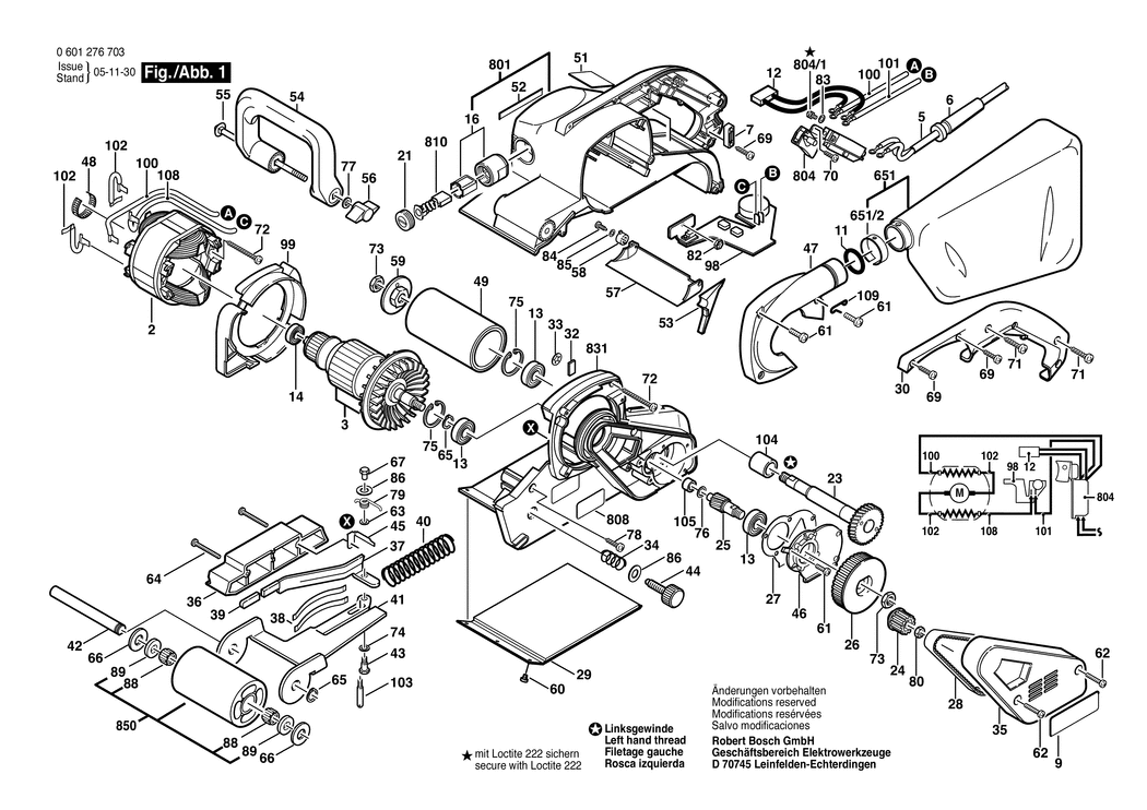 Bosch GBS 100 AE / 0601276732 / CH 230 Volt Spare Parts