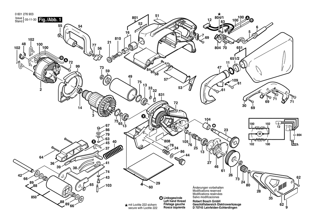 Bosch GBS 100 A / 0601276903 / EU 230 Volt Spare Parts