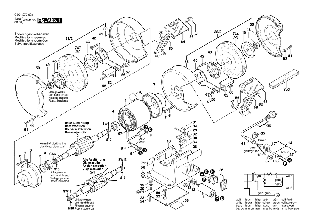 Bosch GSM 175 / 0601277003 / EU 230 Volt Spare Parts