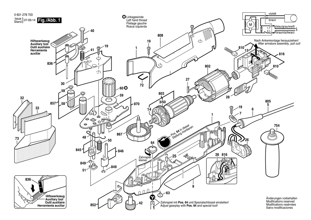 Bosch GVS 350 AE / 0601278742 / GB 230 Volt Spare Parts