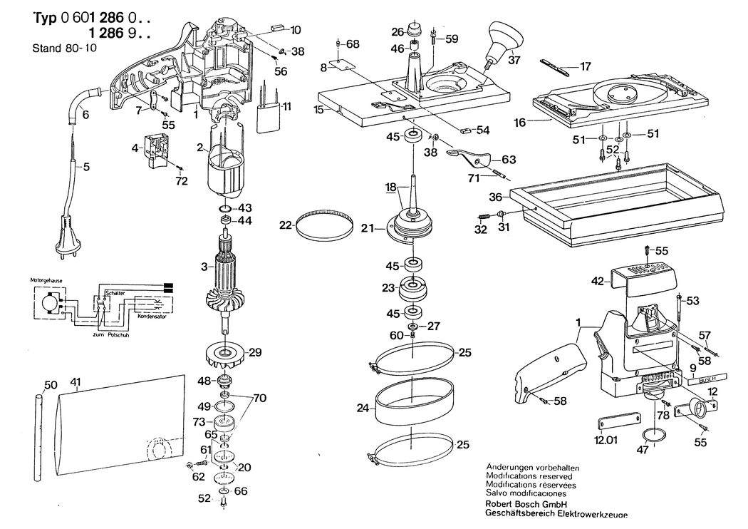 Bosch ---- / 0601286001 / EU 110 Volt Spare Parts
