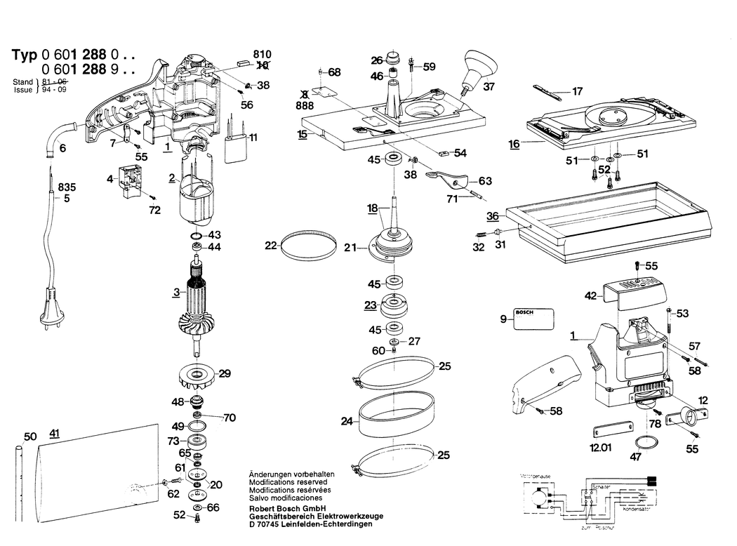 Bosch ---- / 0601288003 / EU 220 Volt Spare Parts