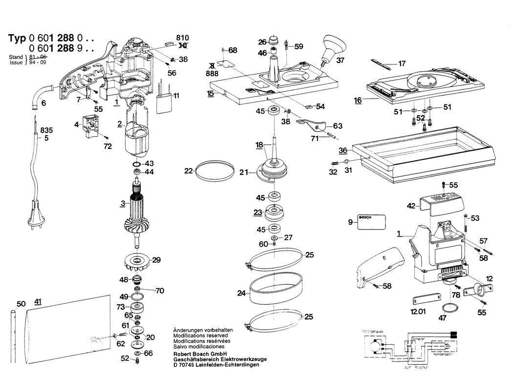 Bosch ---- / 0601288032 / CH 220 Volt Spare Parts