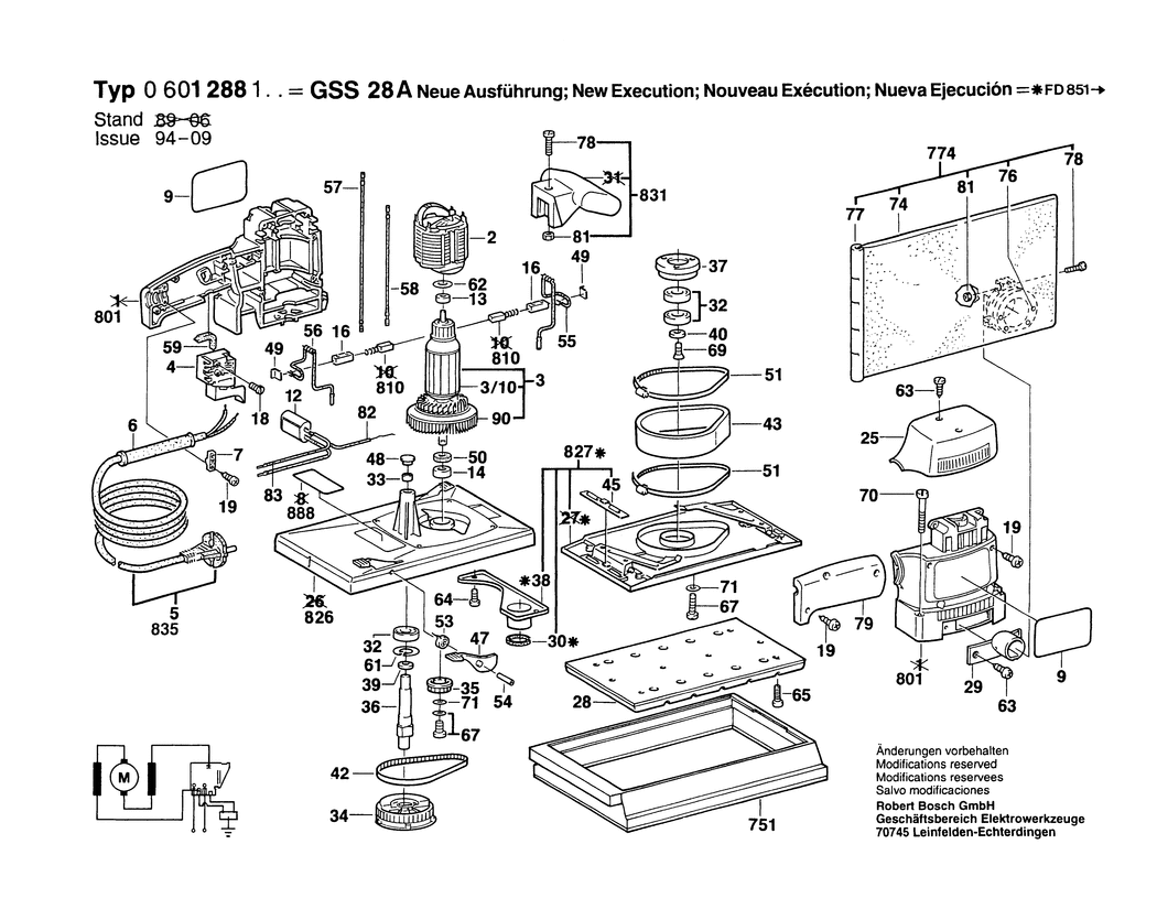 Bosch GSS 28 A / 0601288150 / I 220 Volt Spare Parts