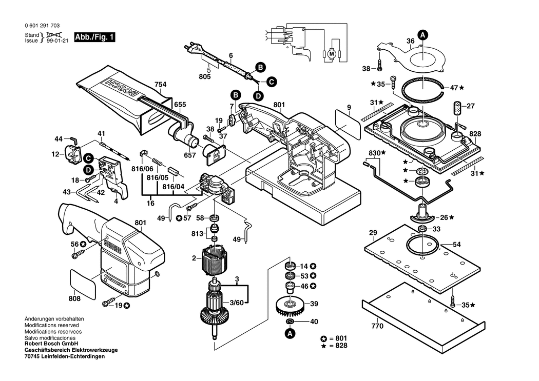 Bosch GSS 23 AE / 0601291703 / EU 230 Volt Spare Parts