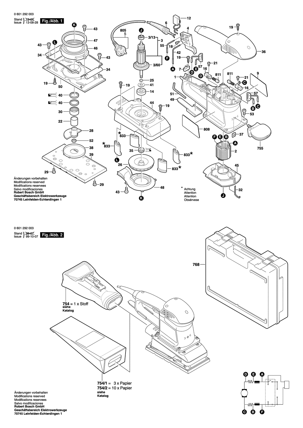 Bosch GSS 230 A / 0601292003 / EU 230 Volt Spare Parts