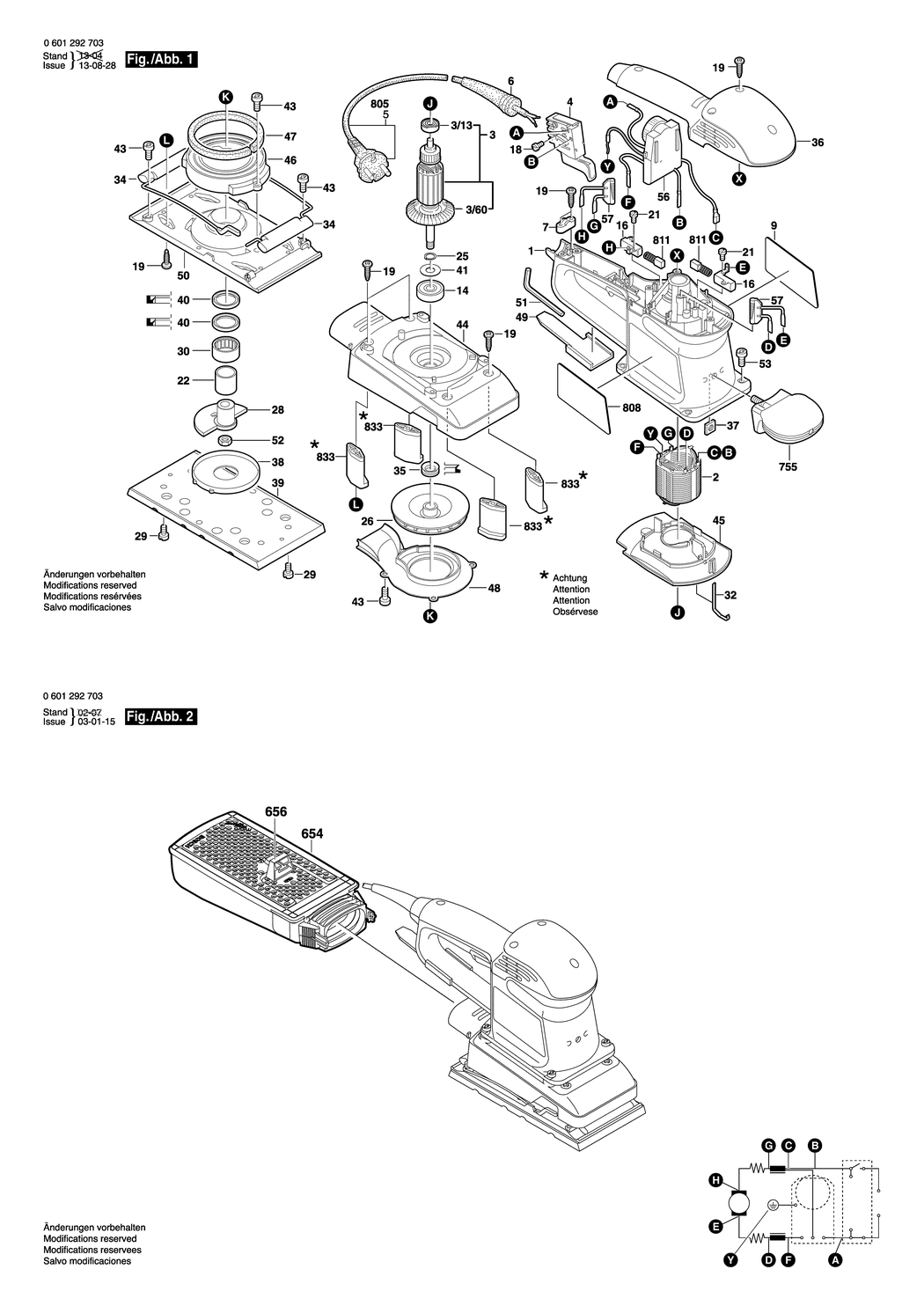 Bosch GSS 230 AE / 0601292732 / CH 230 Volt Spare Parts