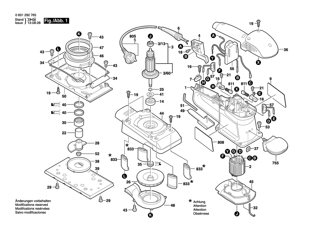 Bosch BOS 230 / 0601292765 / EU 230 Volt Spare Parts