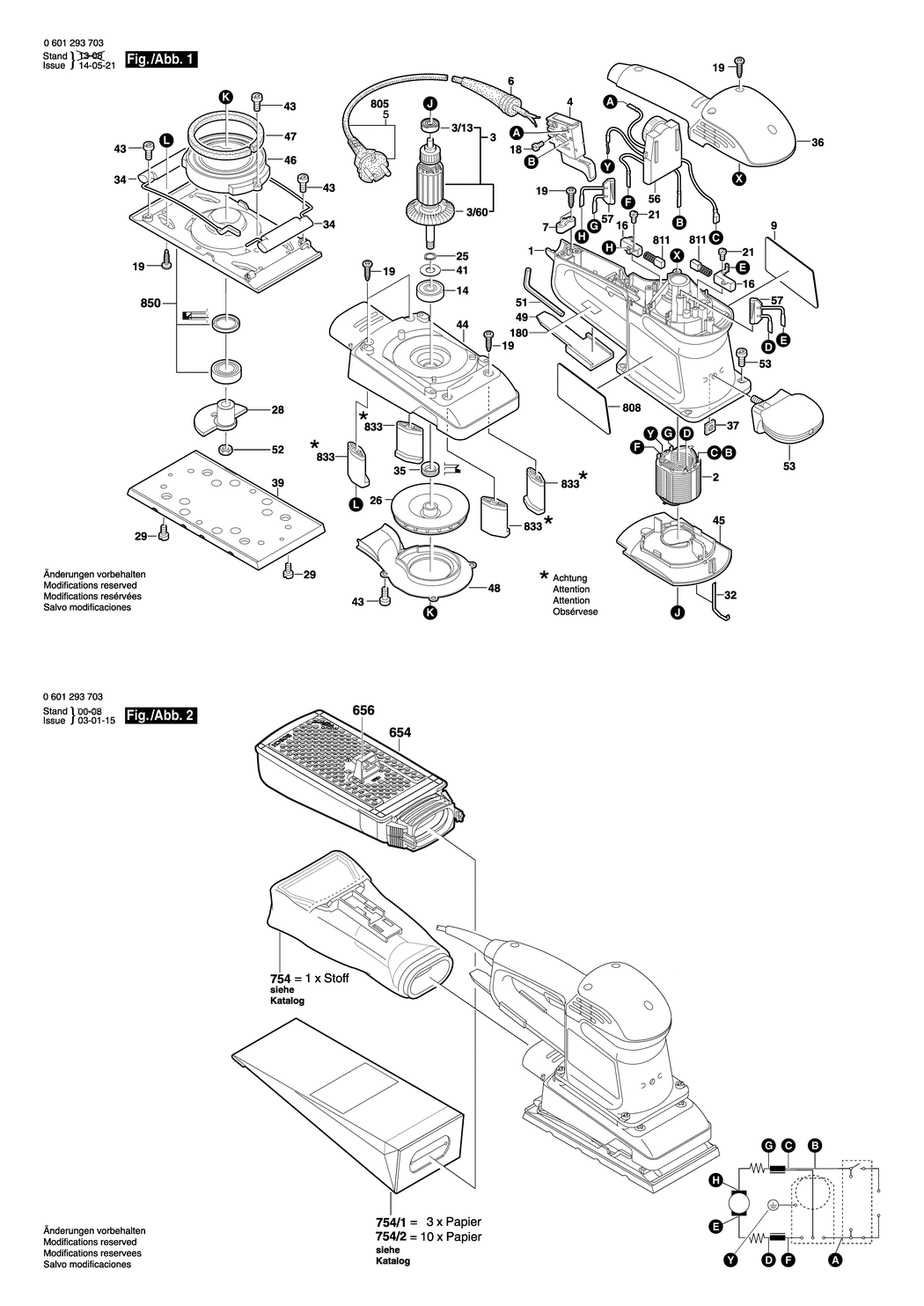 Bosch GSS 280 AE / 0601293703 / EU 230 Volt Spare Parts