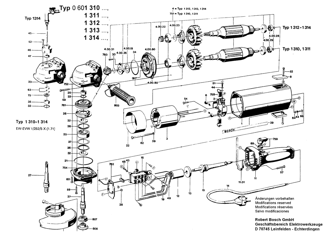 Bosch ---- / 0601310001 / EU 110 Volt Spare Parts