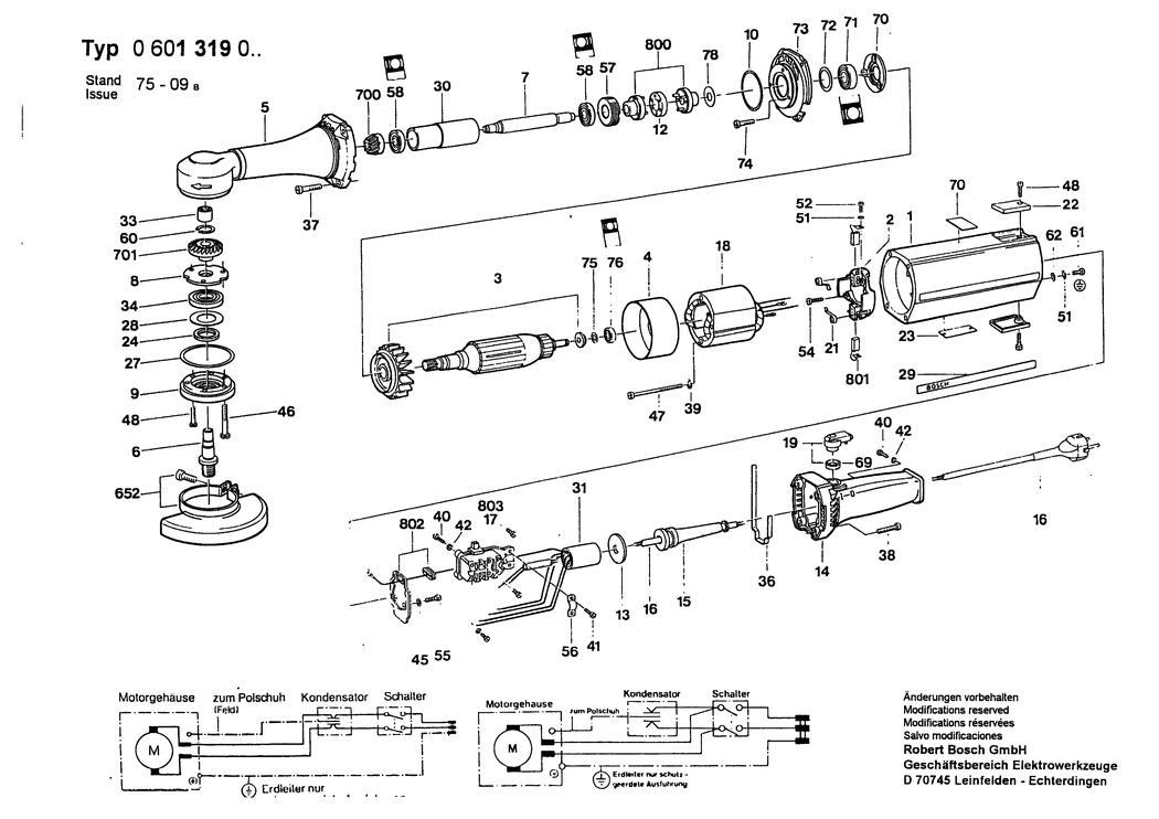 Bosch ---- / 0601319003 / EU 220 Volt Spare Parts