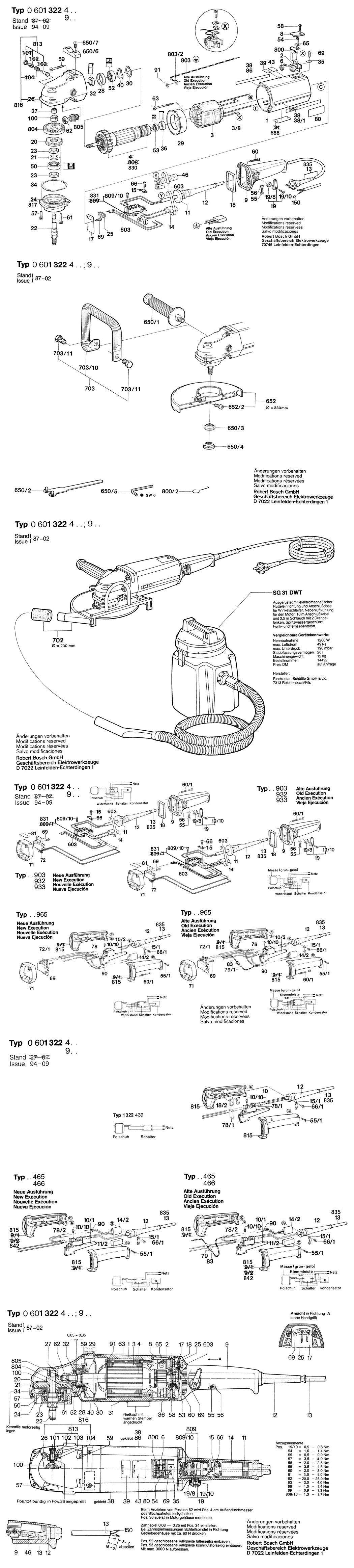 Bosch ---- / 0601322403 / EU 220 Volt Spare Parts