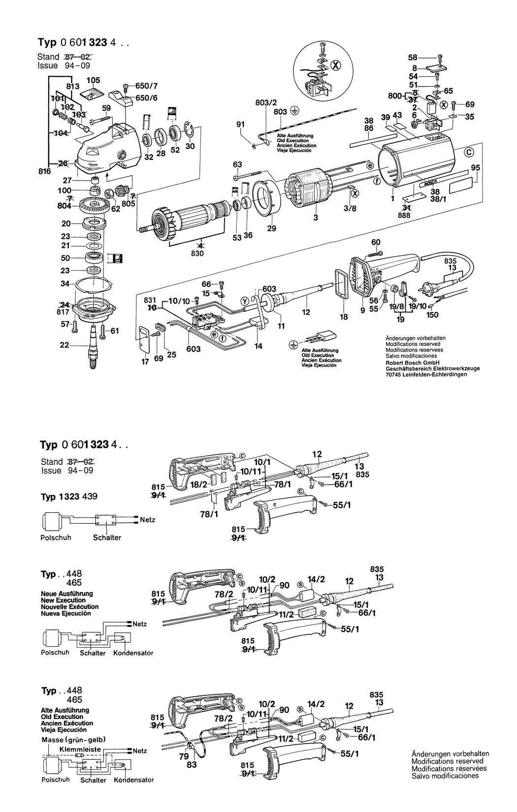 Bosch ---- / 0601323432 / CH 220 Volt Spare Parts