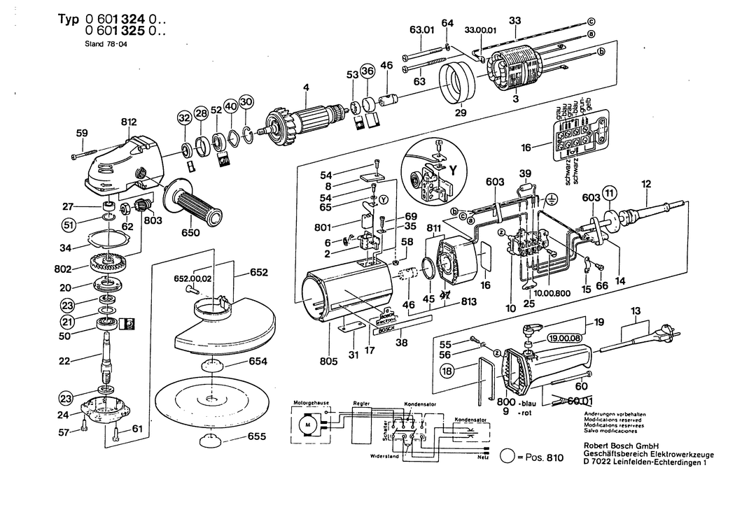 Bosch ---- / 0601324003 / EU 220 Volt Spare Parts