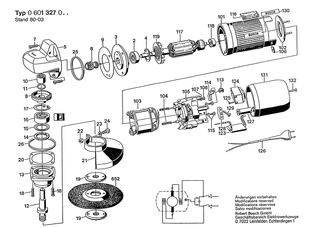 Bosch ---- / 0601327001 / EU 110 Volt Spare Parts