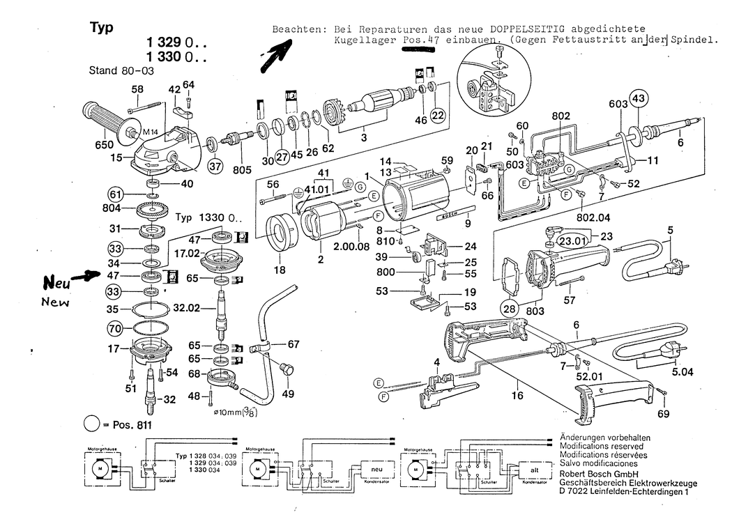 Bosch GR./SIZE 75 / 0601329003 / EU 220 Volt Spare Parts