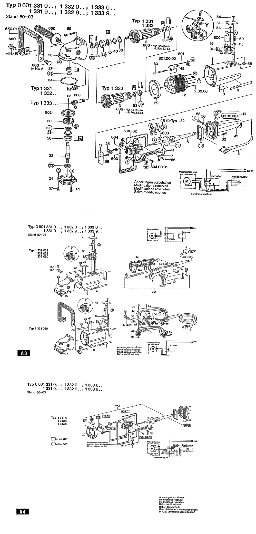 Bosch ---- / 0601332032 / CH 220 Volt Spare Parts