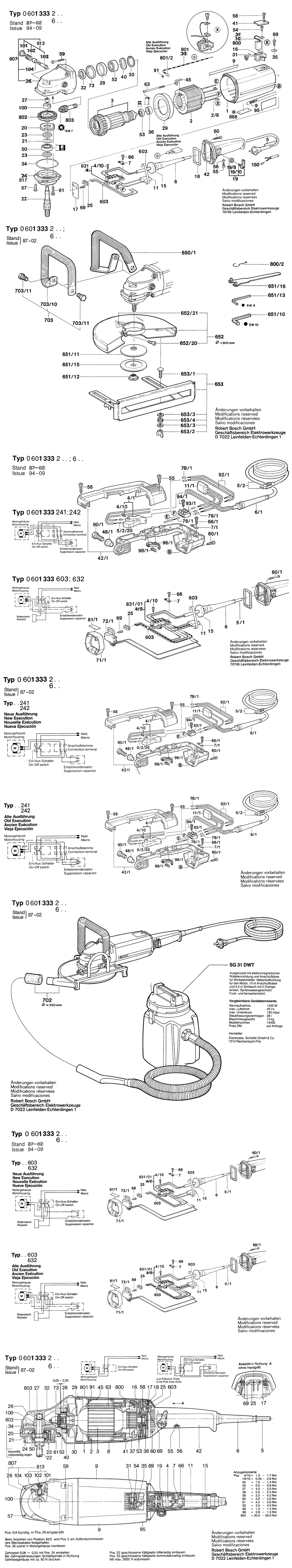 Bosch ---- / 0601333203 / EU 220 Volt Spare Parts