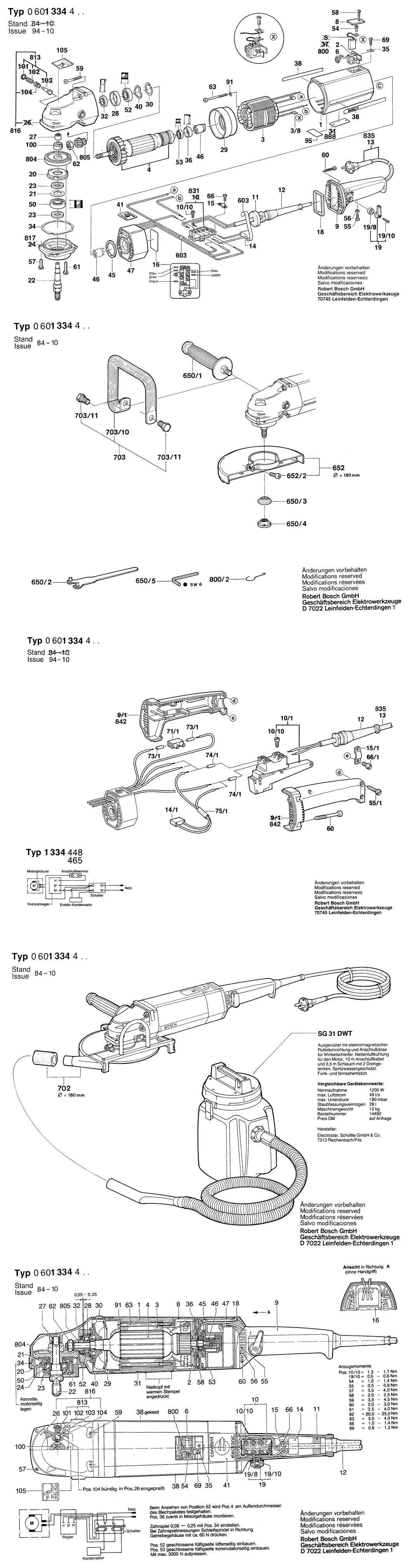 Bosch ---- / 0601334450 / I 220 Volt Spare Parts