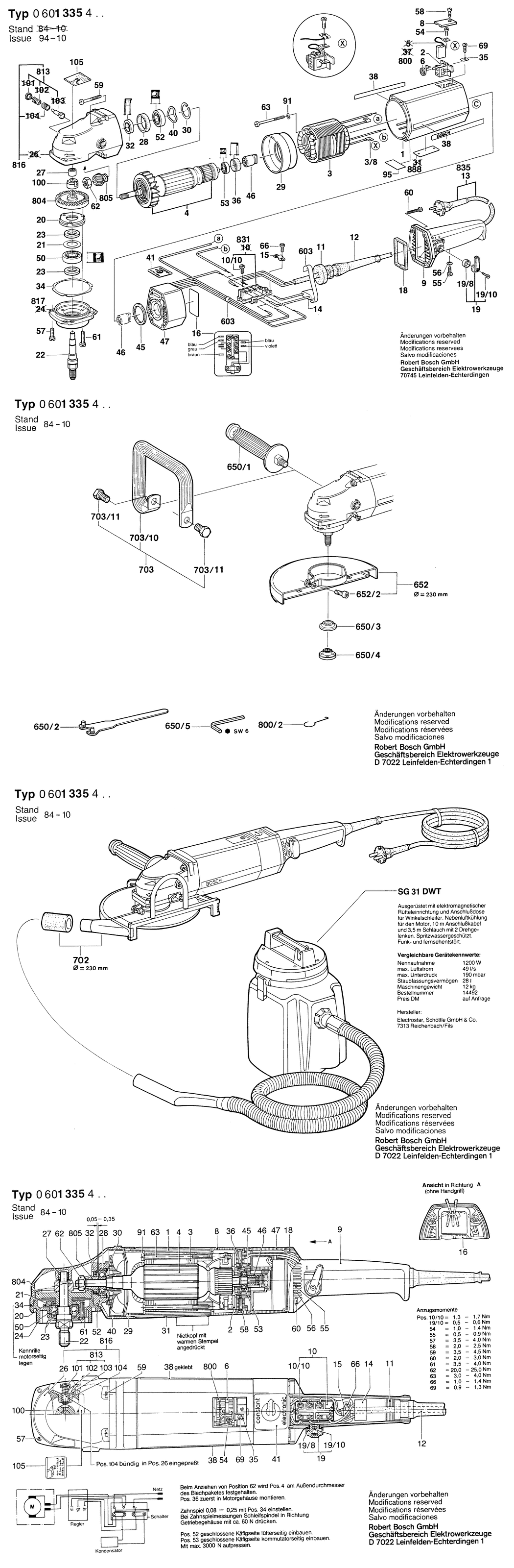 Bosch ---- / 0601335432 / CH 220 Volt Spare Parts