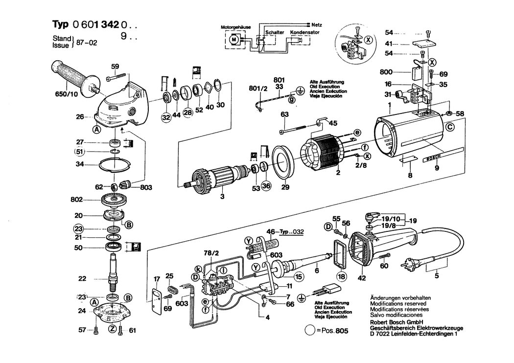 Bosch ---- / 0601342003 / EU 220 Volt Spare Parts