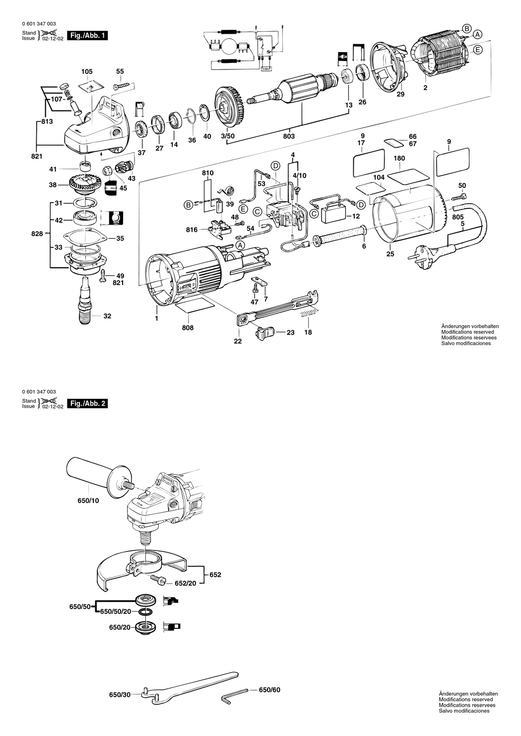 Bosch ---- / 0601347003 / EU 230 Volt Spare Parts