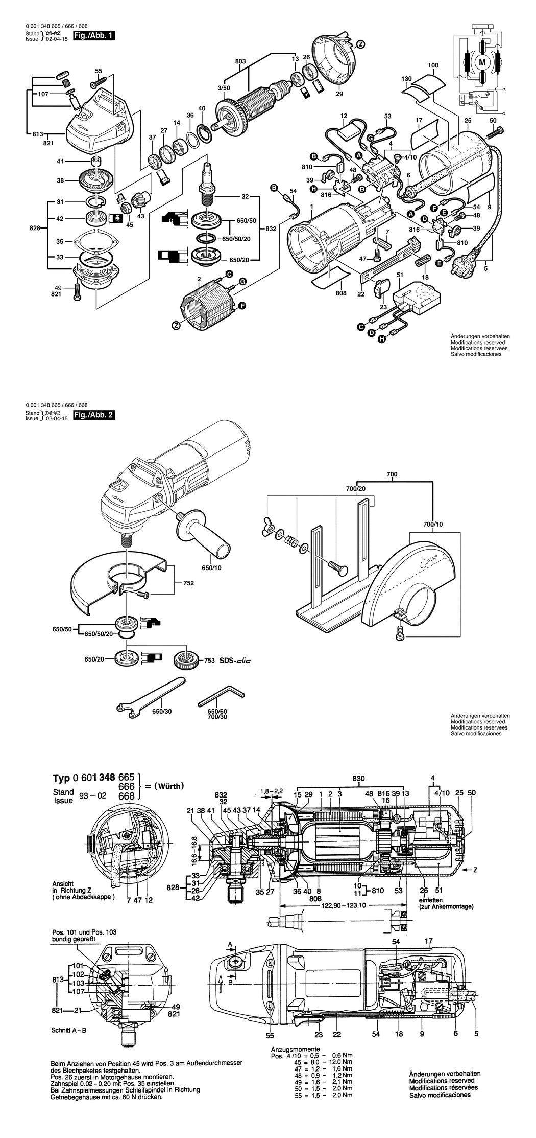 Bosch WS 125 S / 0601348665 / EU 230 Volt Spare Parts