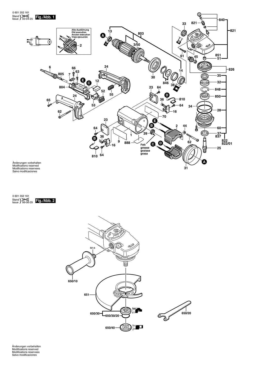 Bosch A-230 / 0601352161 / EU 230 Volt Spare Parts