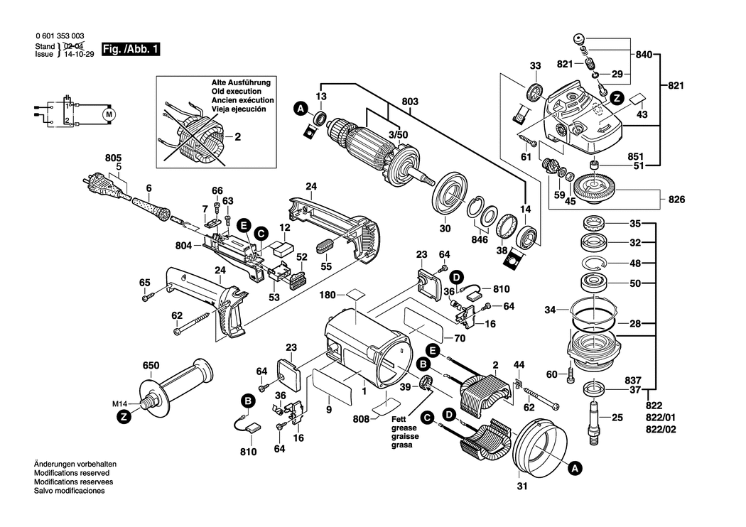 Bosch GWS 18 U / 0601353003 / EU 230 Volt Spare Parts