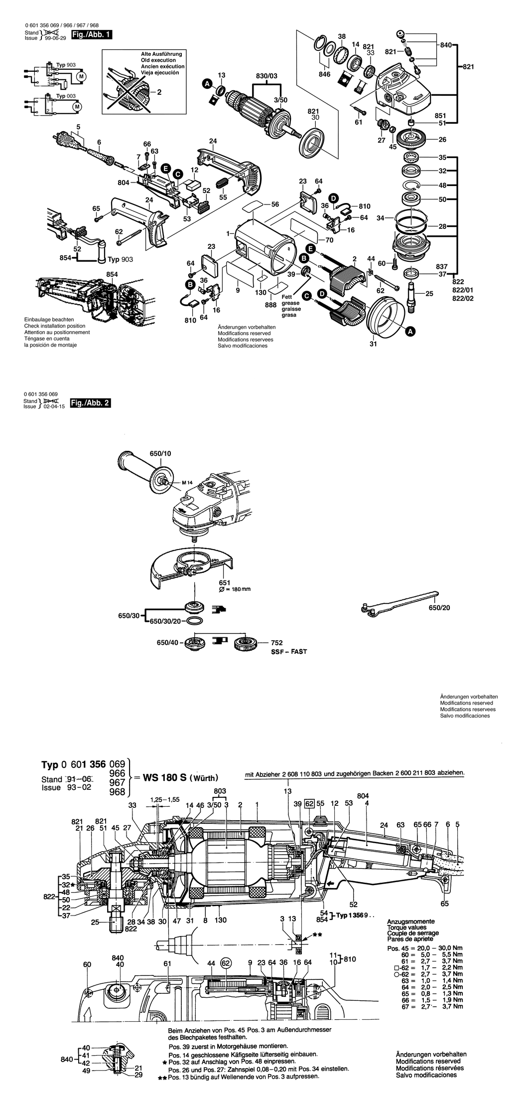 Bosch WS 180 S / 0601356069 / I 230 Volt Spare Parts