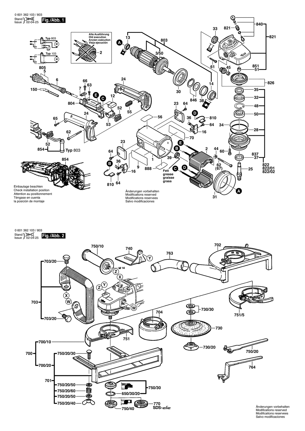 Bosch GWS 24-230 / 0601362103 / EU 230 Volt Spare Parts