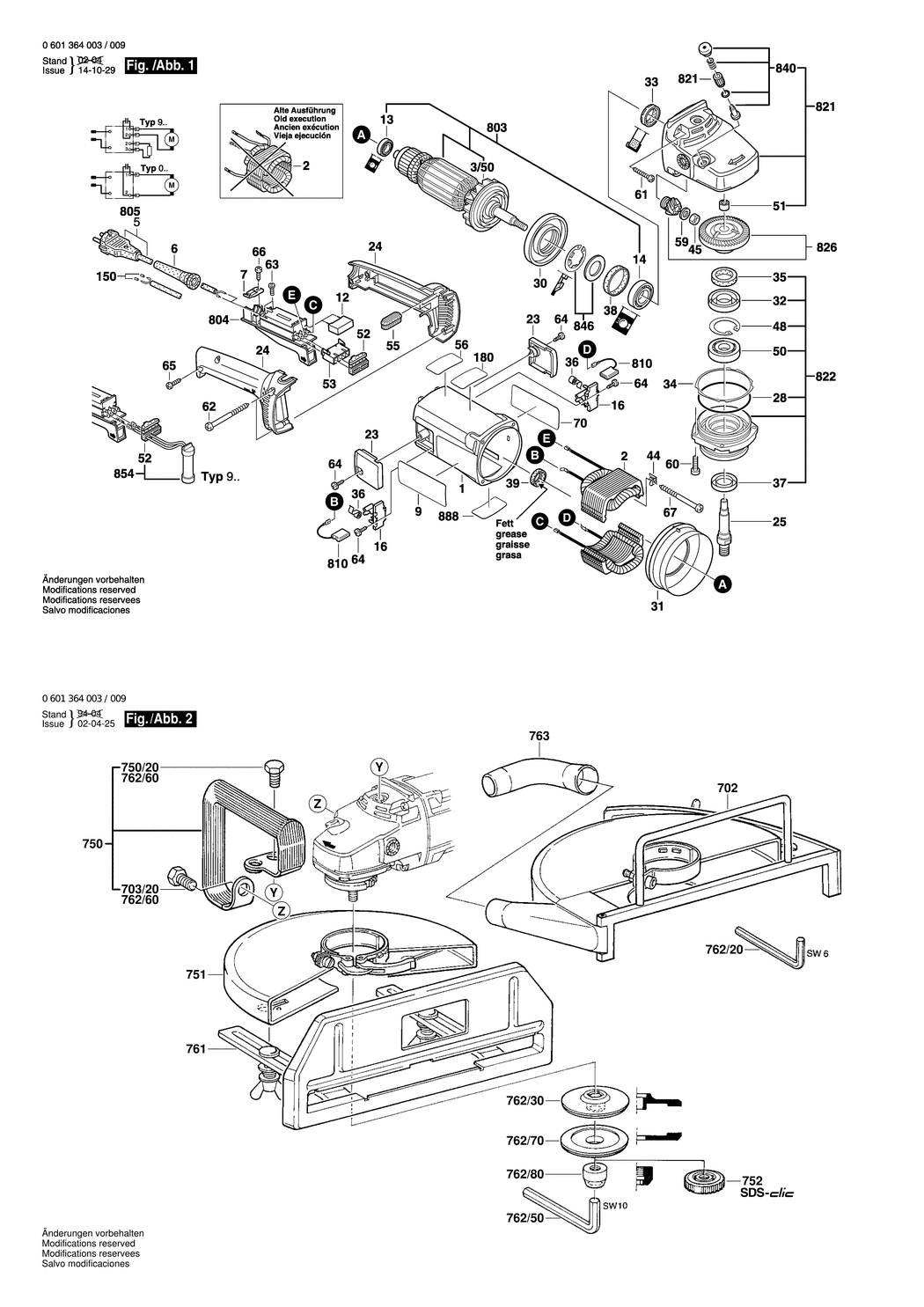 Bosch GWS 24-300 / 0601364003 / EU 230 Volt Spare Parts