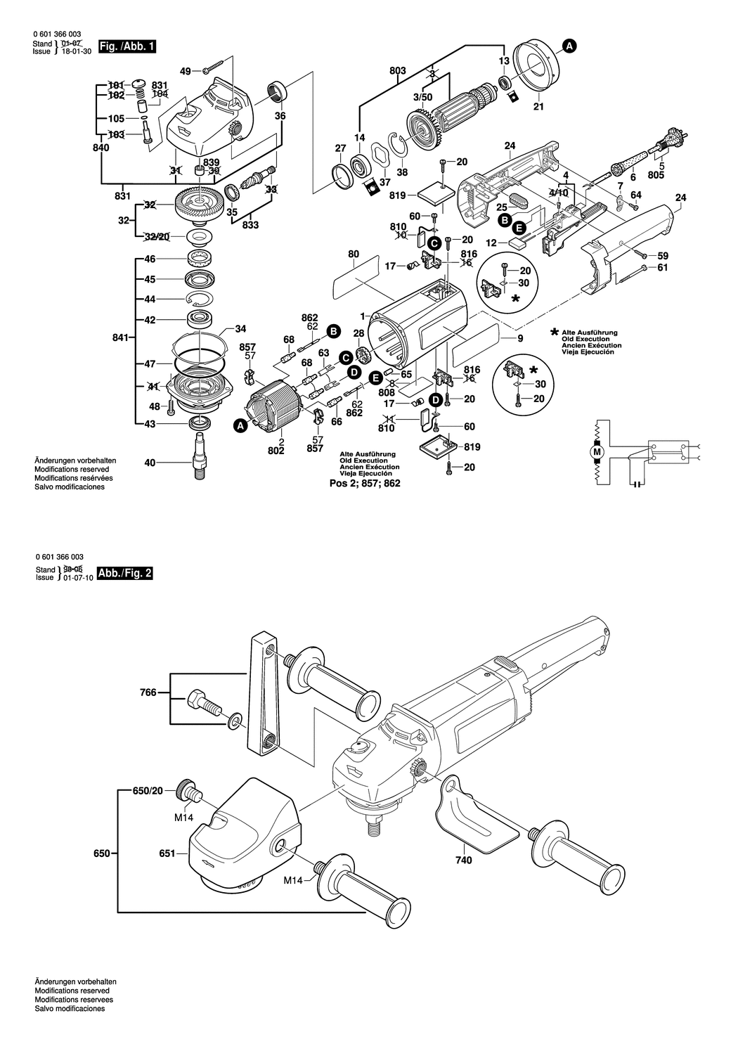 Bosch GPO 12 / 0601366003 / EU 230 Volt Spare Parts