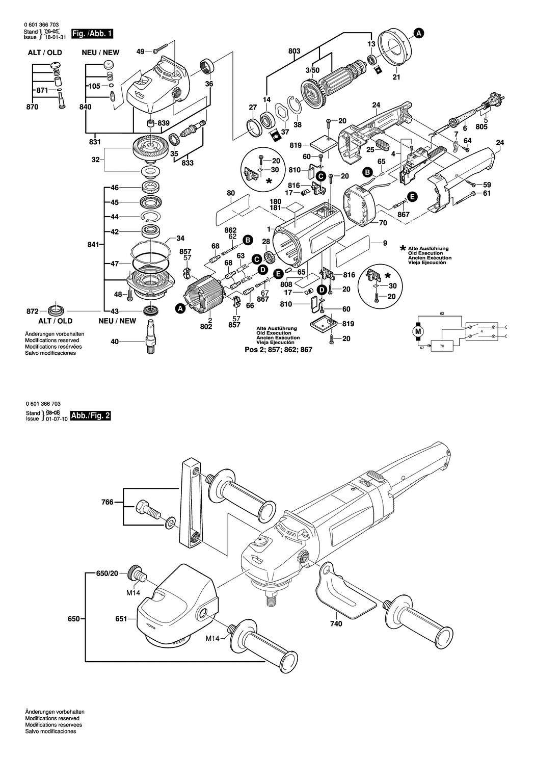 Bosch GPO 12 E / 0601366708 / --- 230 Volt Spare Parts