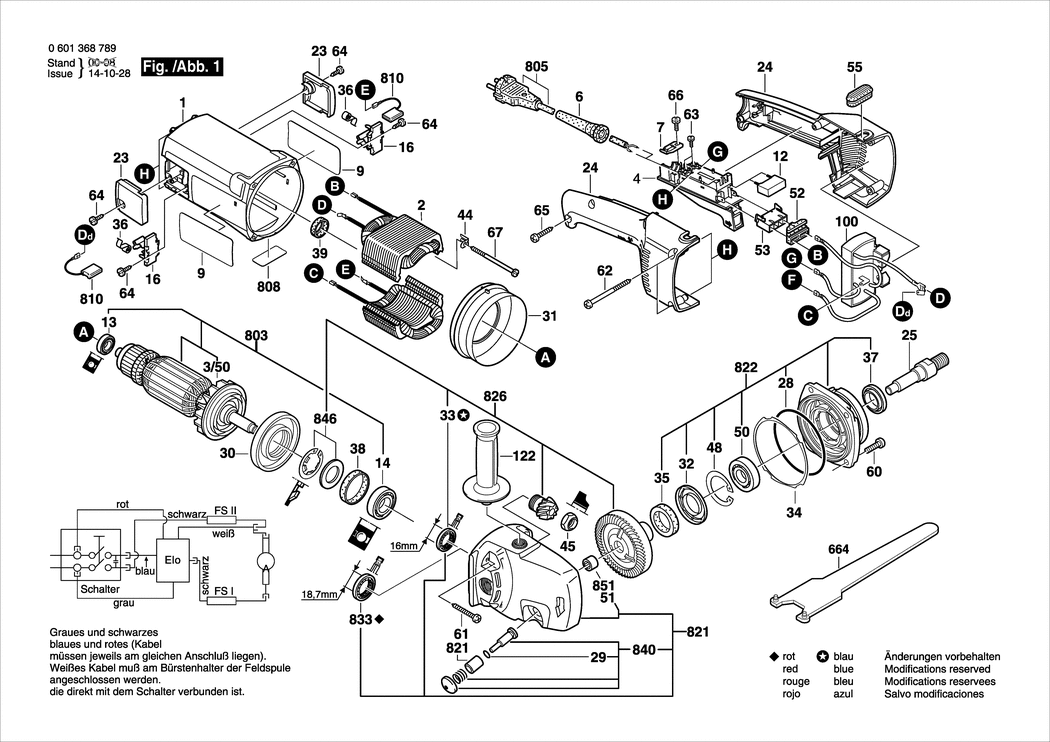 Bosch GNF 65 A / 0601368789 / EU 230 Volt Spare Parts